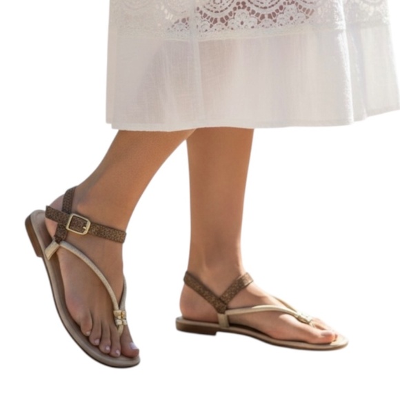 Cityclassified Shoes - Cityclassified Brown and Cream Women's Sandals Size 6,5